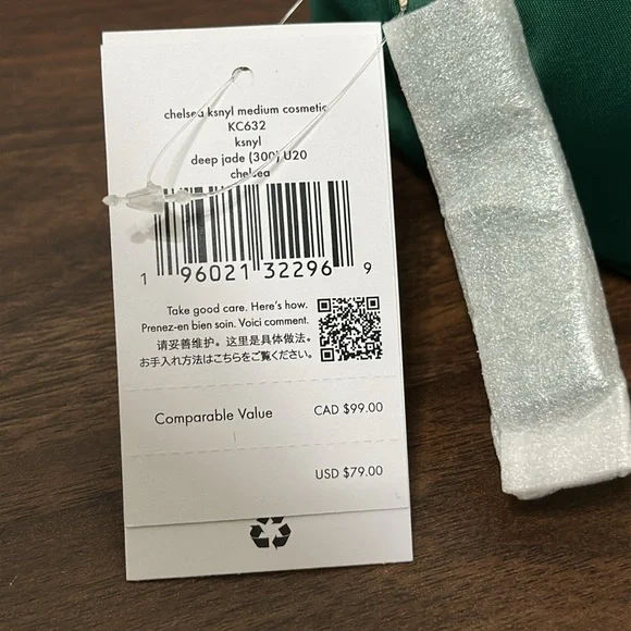 Kate Spade Green Cosmetic Bag with Gold Logo - Picture 3 of 5